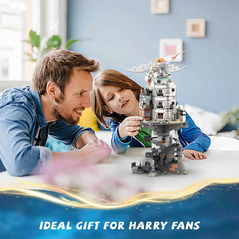 Wizard Tower Magic World Dragon MOC Building Bricks Set Blocks Toys For Kids Children Adult Birthday Gifts 1056pcs Gringottses T251018