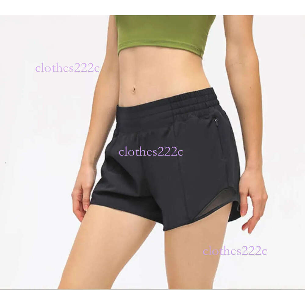 Elastic Waist Mesh Women's Hotty Hot Shorts Yoga Pants Running Fiess Casual Loose Breathable Hidden Zipper Pocket Sports Short Gym Clothes Women 