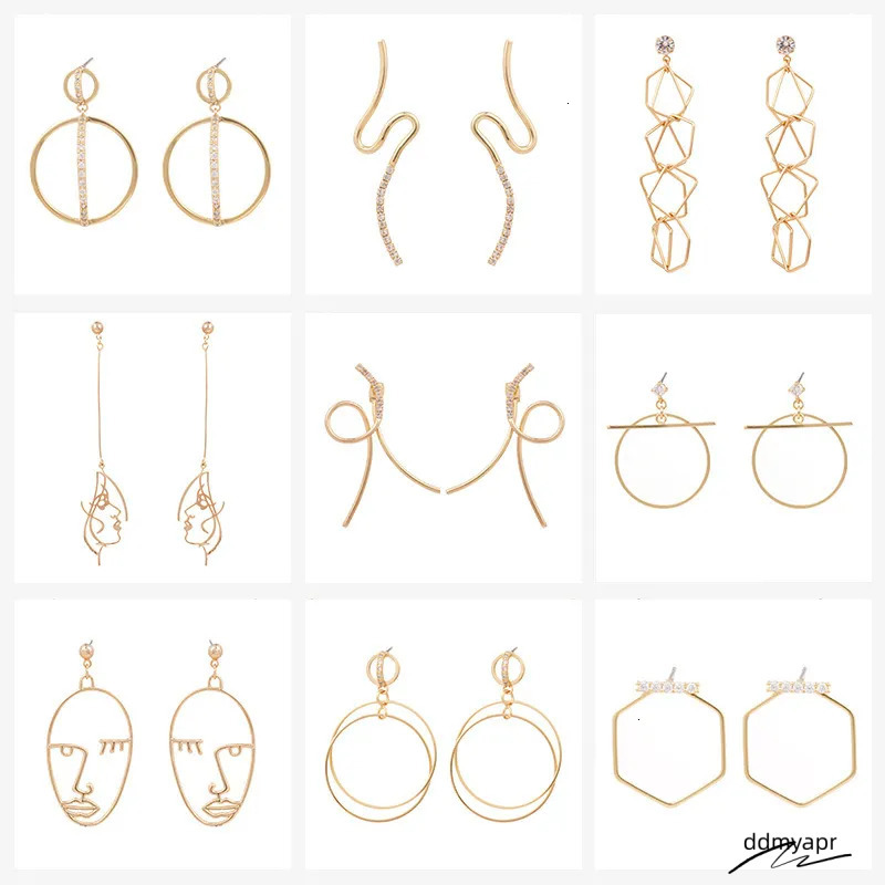 ddmyApr Stylish Hoop Earrings: European & American Design, Geometric Copper Earrings With Zircon Inlay