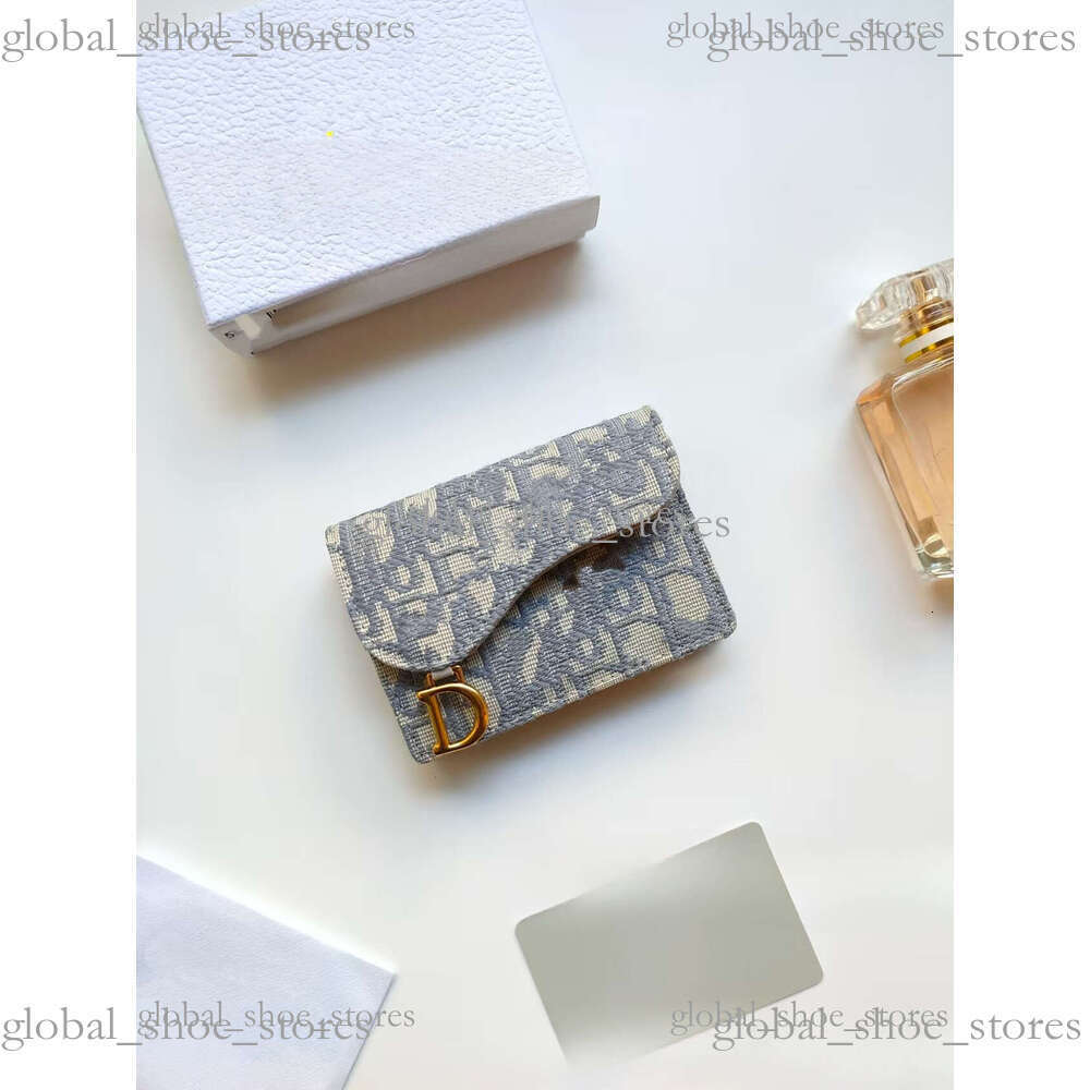 New French Style Presbyopic D Brand Short Coin Purse Wallet Niche Design Multifunctional Card ID Holder