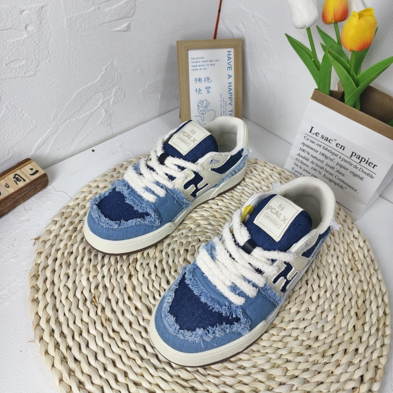 Designer shoes 2025 new leather color blocked casual board shoes for couples fashionable and versatile sports shoes size 36-44