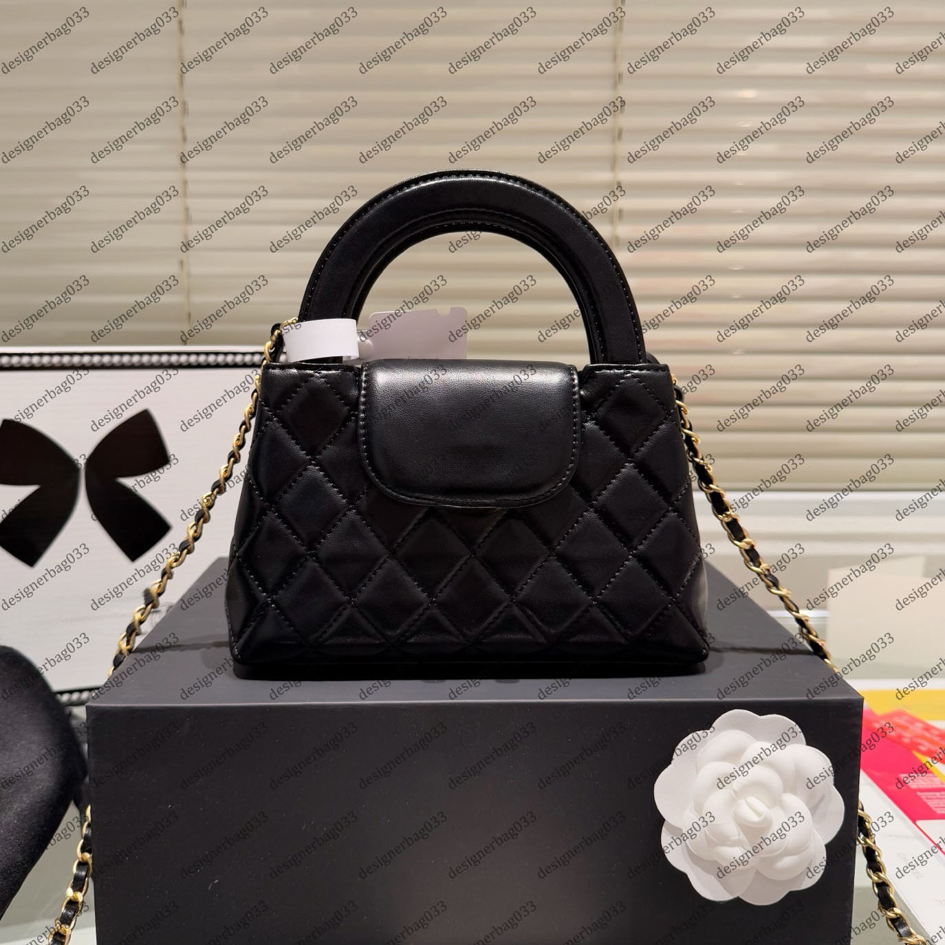 Designer Mini Bag Lambskin Leather Tote Handbag Lady Shoulder Bag oil wax leather Kel CC Handle Mini Crossbody Bag patent leather Luxury Leather Handbag Wallet 24k