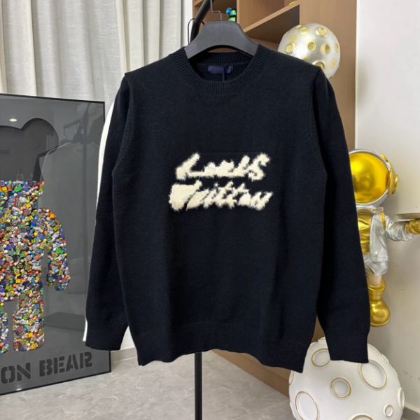 Autumn/Winter New Sweater Knitted Cardigan Geometric Jacquard Pattern Heavy Work Embroidery Letter Log Pure Cotton Unisex R44T5