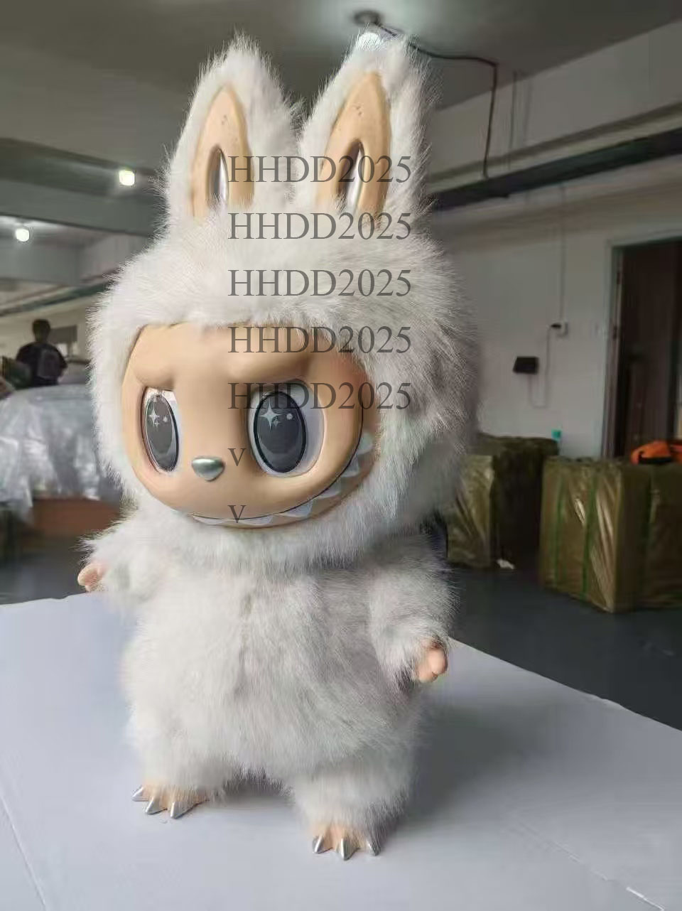 Perfect quality 38cm 58cm Jumbo large big Labubu giant high-end fashion angel zimomo creative change Zimomo pendant doll toy Gift Elegant White