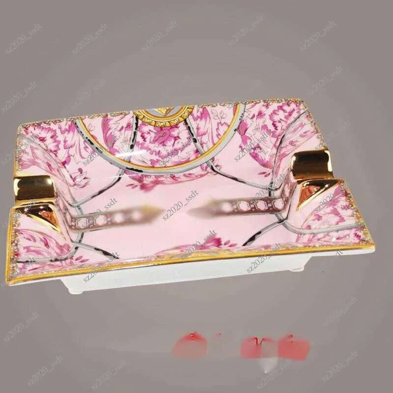 Bone China Platinum Ashtray with a premium feel, European style home, living room, office, vintage cigar holder, high-end gift