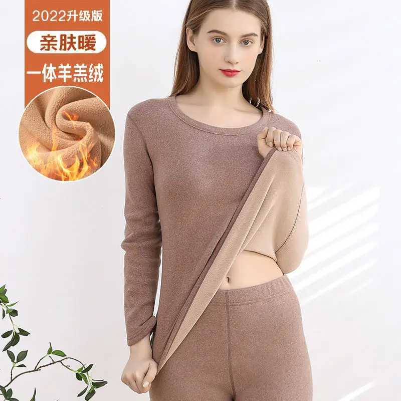 Thermal Underwear For Women Winter Warm thicken lamb fleece high elastic Long Johns bottoming Two Piece Sets Thermos Clothing T251018