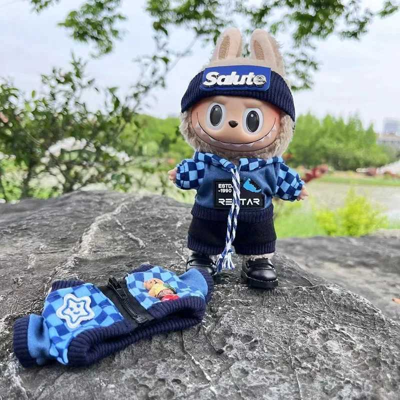 Clothes For 17cm Labubu Doll clothes Street Trend Style Set Labubu V1V2 outfit fashion boy clothing shoes accessoriesT251018