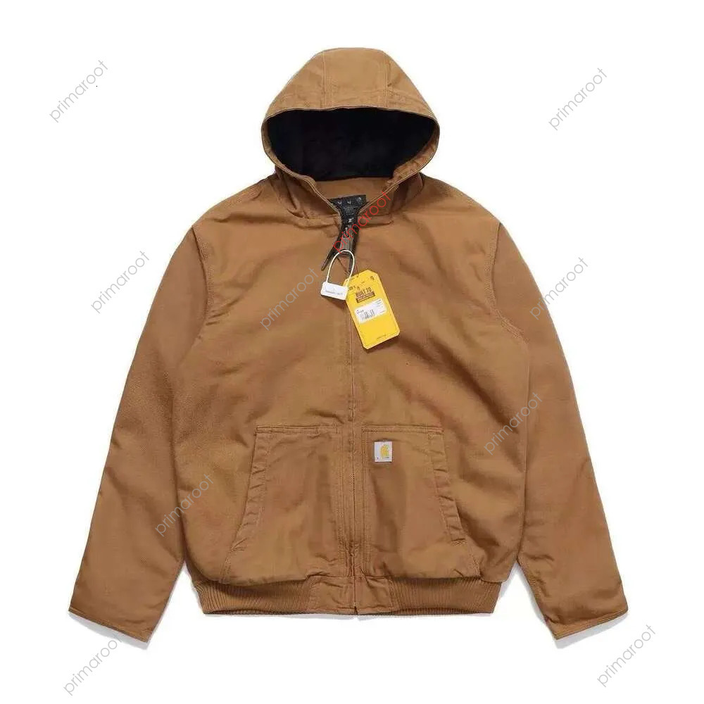 Designer Carharttness Jacket Coat Top Quality American Overall Hooded Work Jacket With Warm And Windproof Cotton Jacket Damp Hat d35