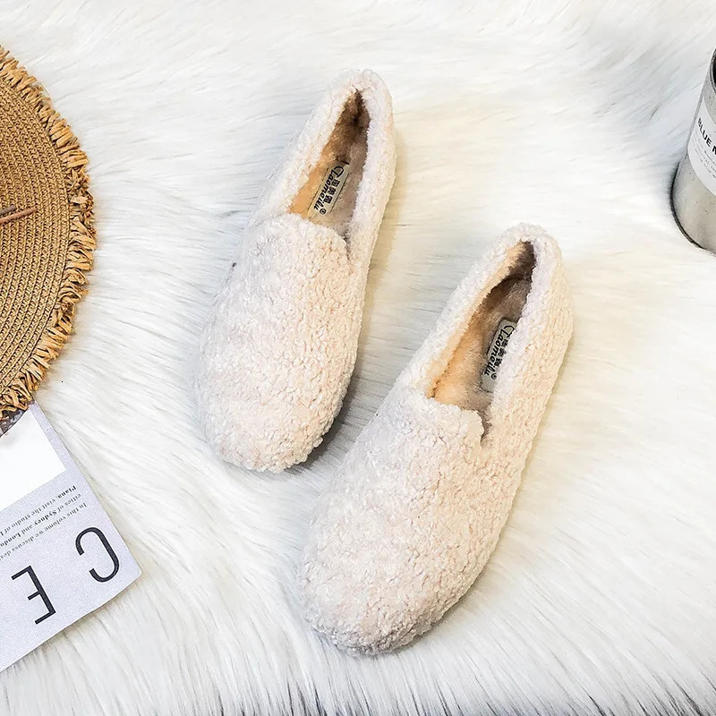 Big Size 3443 Women Lambswool Moccasins Winter Wool Shoes Ladies Ballerinas Warm Fleece Loafers Femme Cold Proof Fur Flats 251013