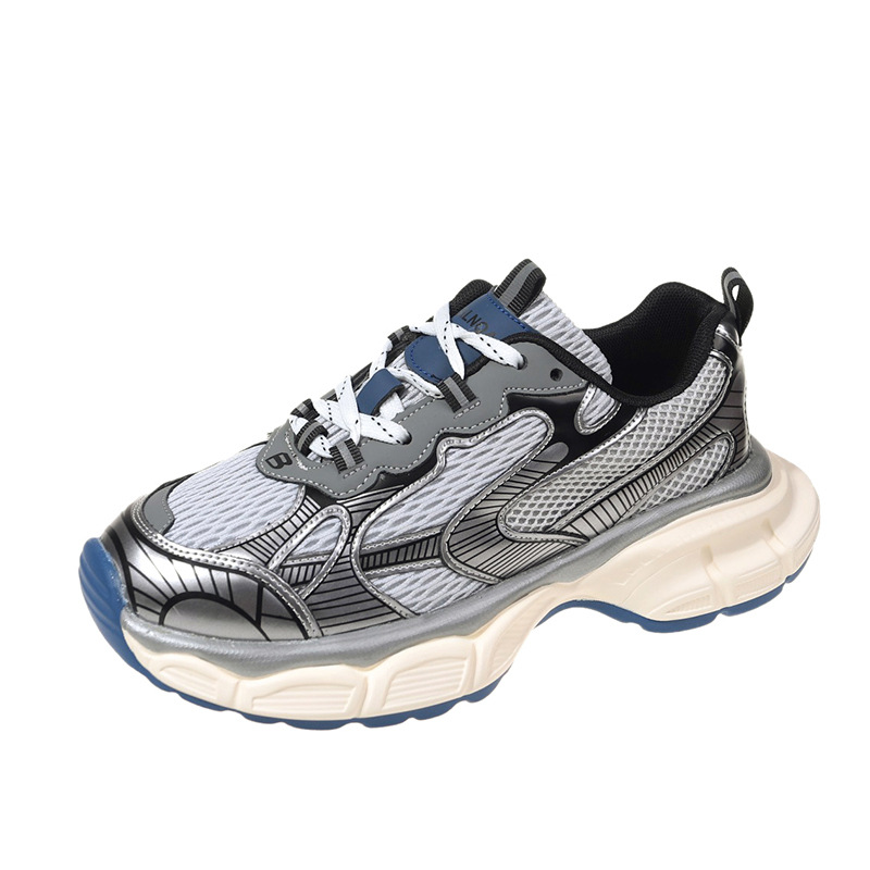 Designer shoes New mesh breathable casual couple shoes with thick sole and lace up fashionable and stylish sports shoes for women size 35-44