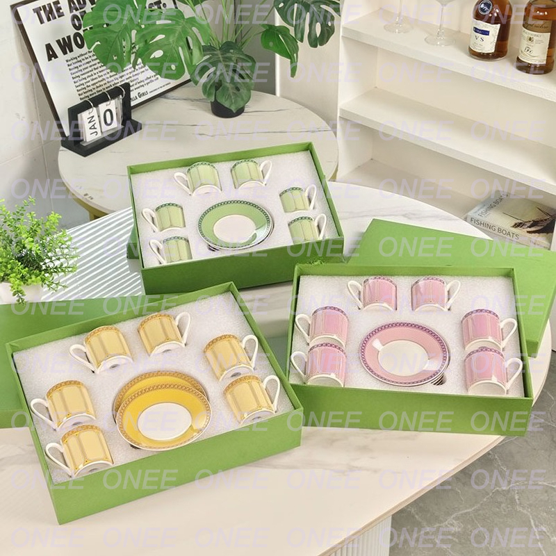 High-Quality Bone China Mug Coffee Cups Vintage Ceramic Tableware Glazed Swan Series Espresso Cups Saucers Tea Saucers Dinner Plates Luxury Gift Set