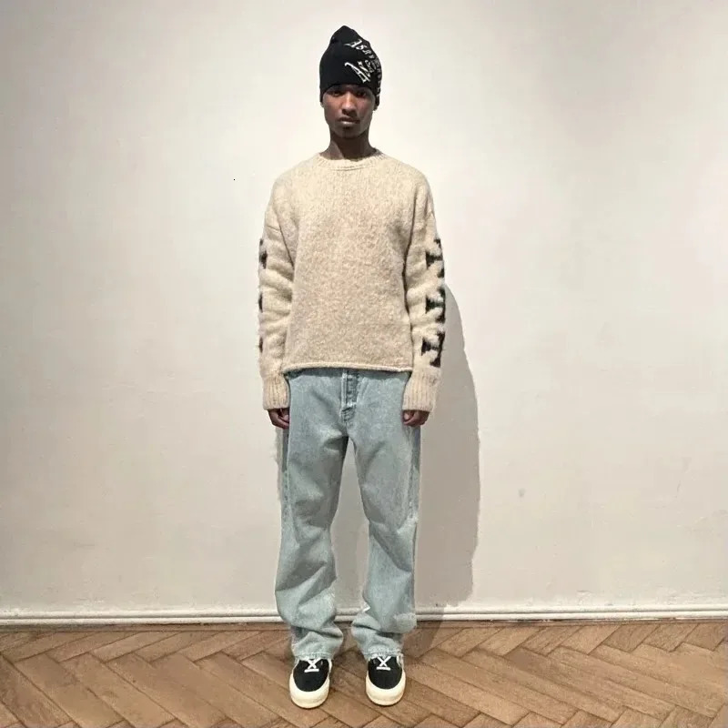 Y2K Harajuku Gothic street men sweater fashion couple casual oversized pullover Retro punk hip hop warm crewnecksweater 251014