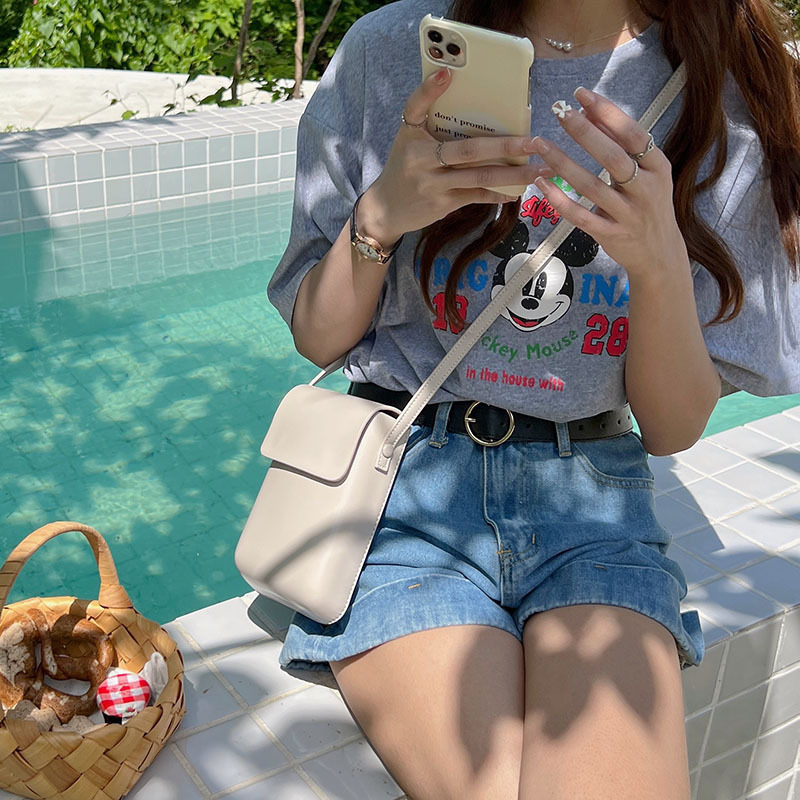 Luxury Brand Designer Bag 2025 Niche Versatile Vertical Korean And Japanese Style Coin Purse Phone Bag Simple Box Bag Unisex Textured Crossbody Small 