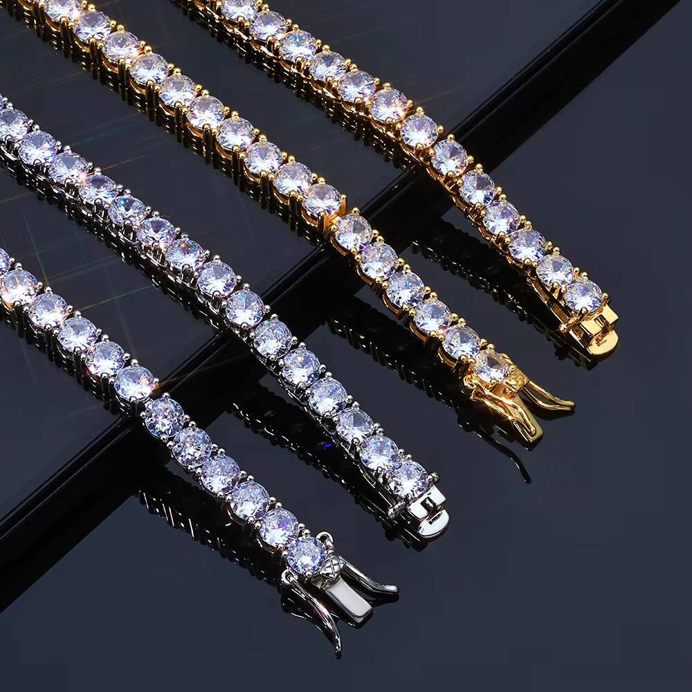 ESKEEM MultiWidth Tennis Chain Bracelet 2345mm 925 Silver VVS Moissanite Iced Out Brilliant Hip Hop Jewelry Bling