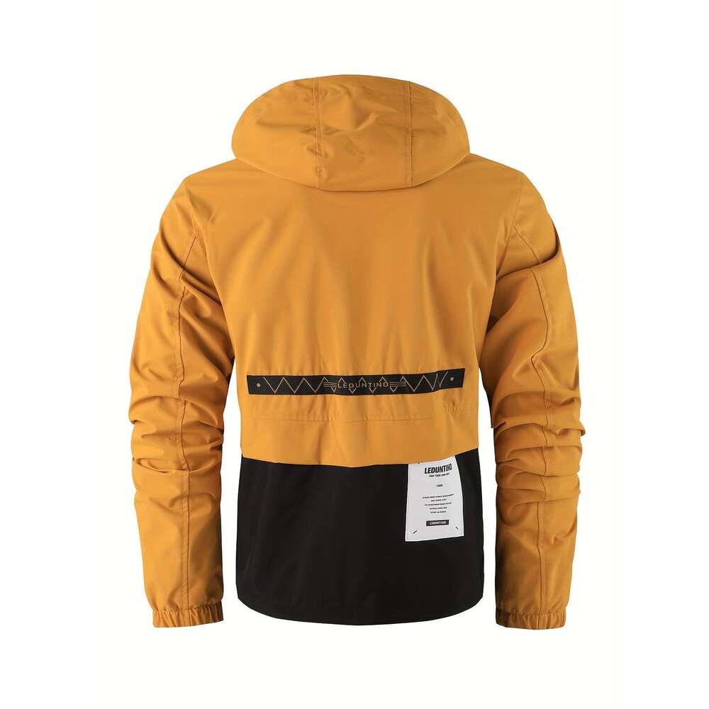 Spring Autumn New Hooded Thin Outdoor Warm Storm Casual Multi-Pocket Cargo Hat Detachable Zipper Men's Color Insertion Jacket