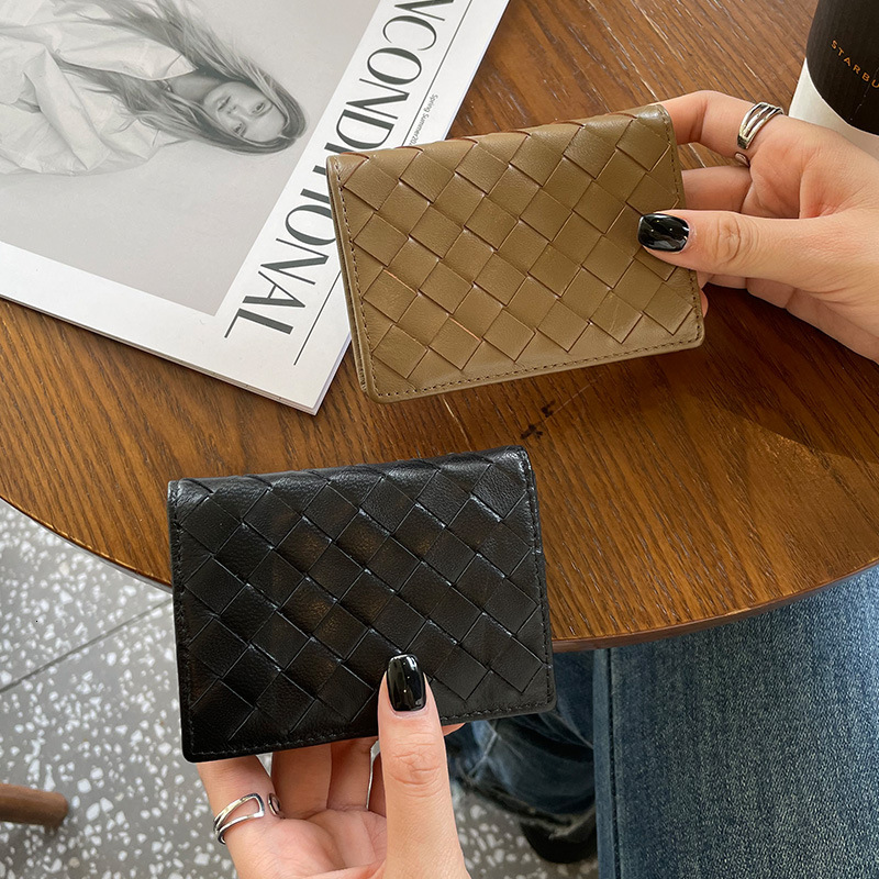 Luxury Brand Designer Bag Genuine Leather Card Holder For Women, New Card Holder, Sheepskin Handmade Woven Card Clip, ID Holder, Business Card Holder