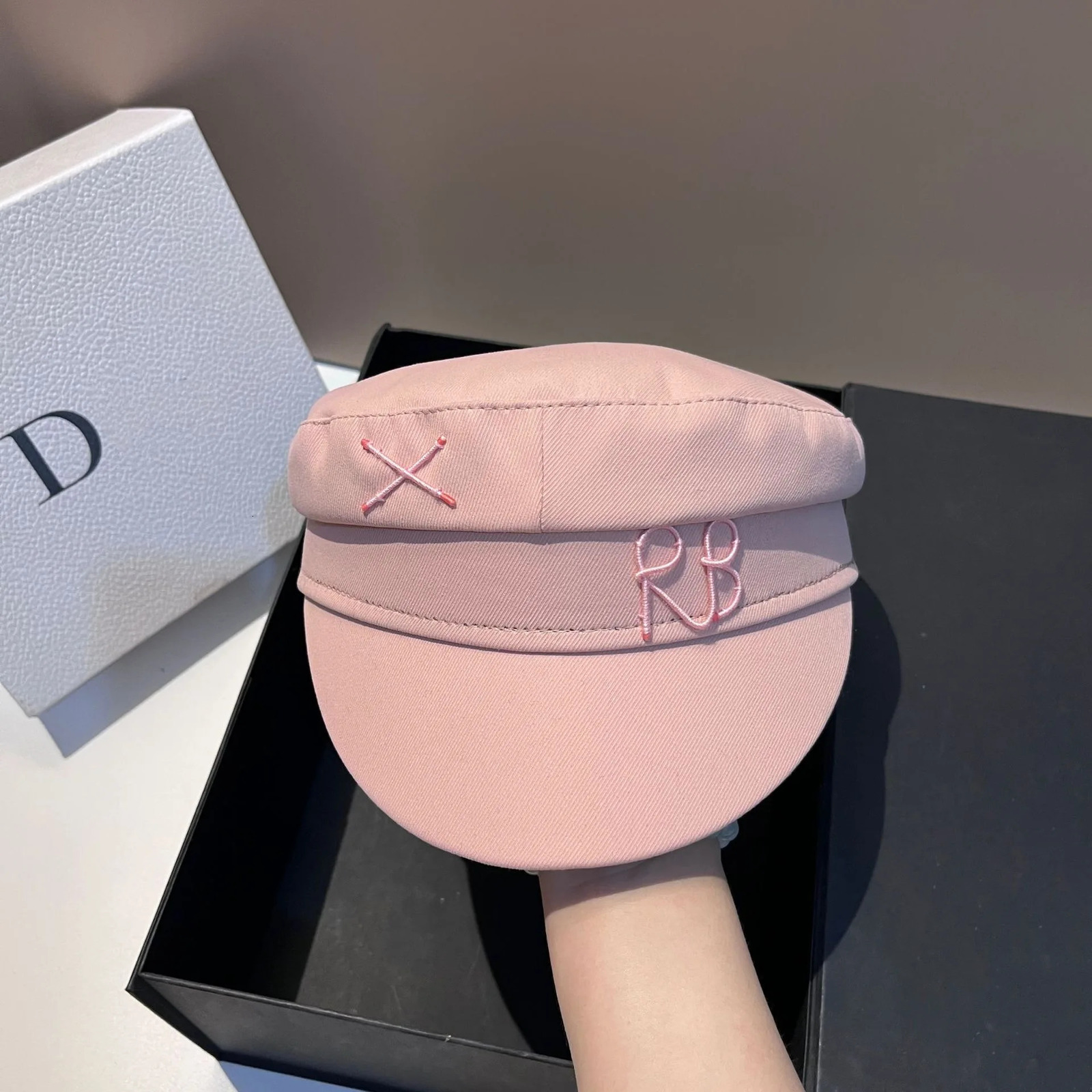 Women Ladies Octagonal Cap Letter Military Cap Pink Khaki sboy Hat Fall Winter Baker Boy Cap Cap 251017