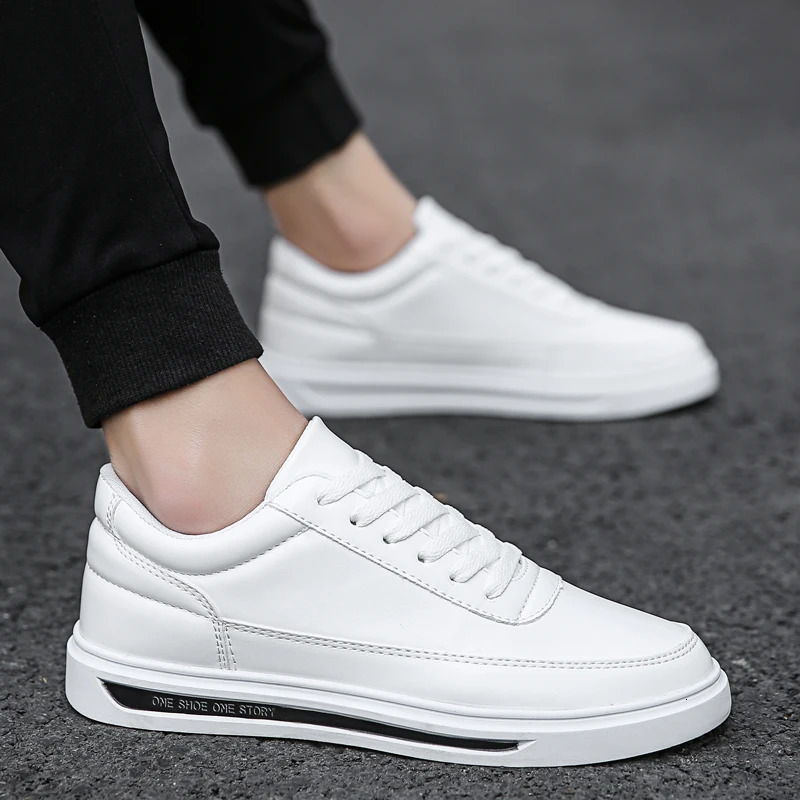 Men Shoes Leather Casual Shoes Classics Slip on for Work Bussiness Office Driving Sneaker Ventilate Versatile Little White 251013