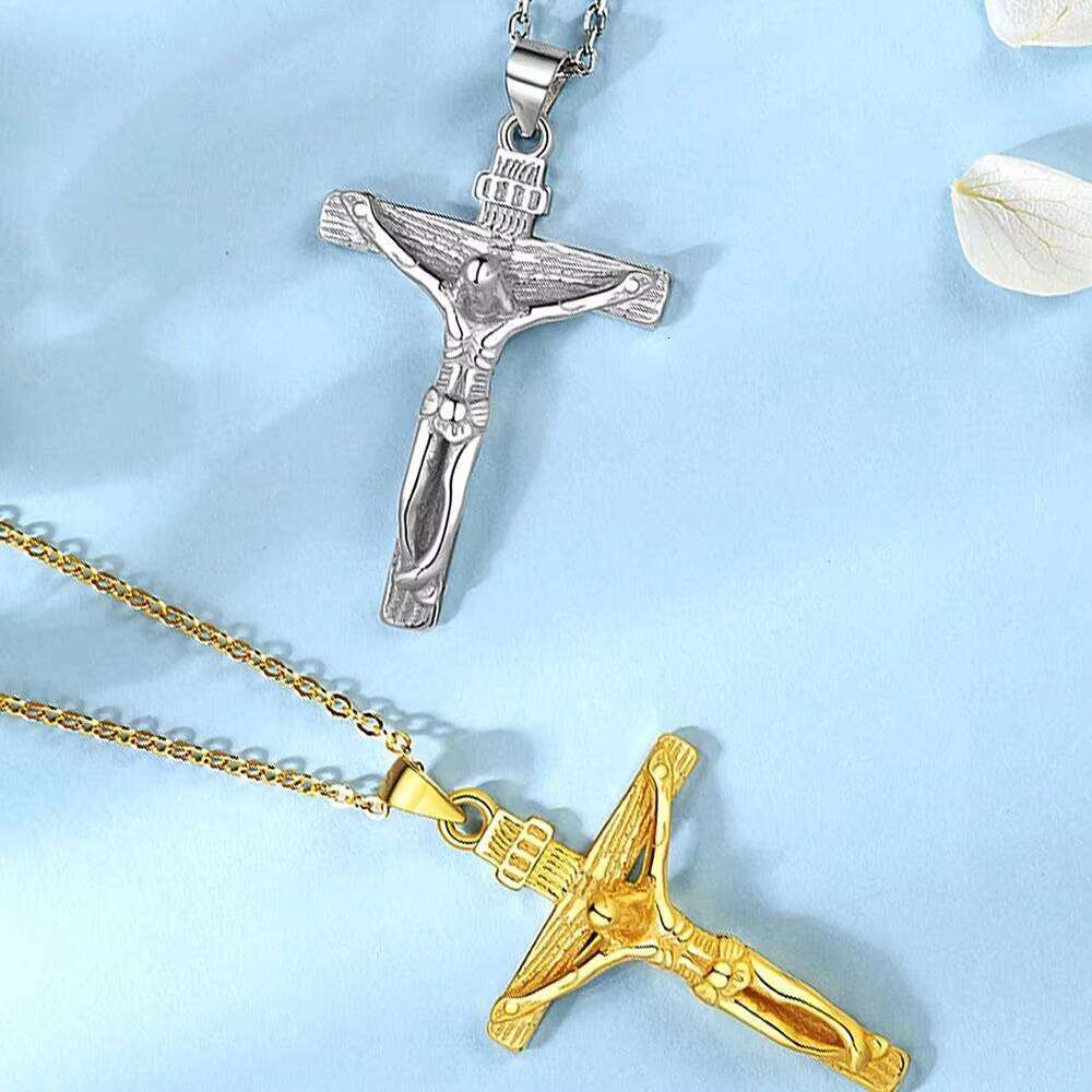 Christian for Women and Men sterling silver Religious Easter Jesus Cross Necklace Prayer Baptism Jewelry