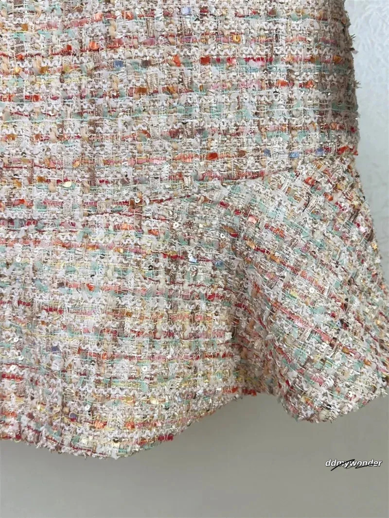 Dresses Women, Women's Tweed Mini - Elegant V-Neck Long Sleeve A-Line Ruffle Hem Short Dress For Autumn Fashion Ddmywonder