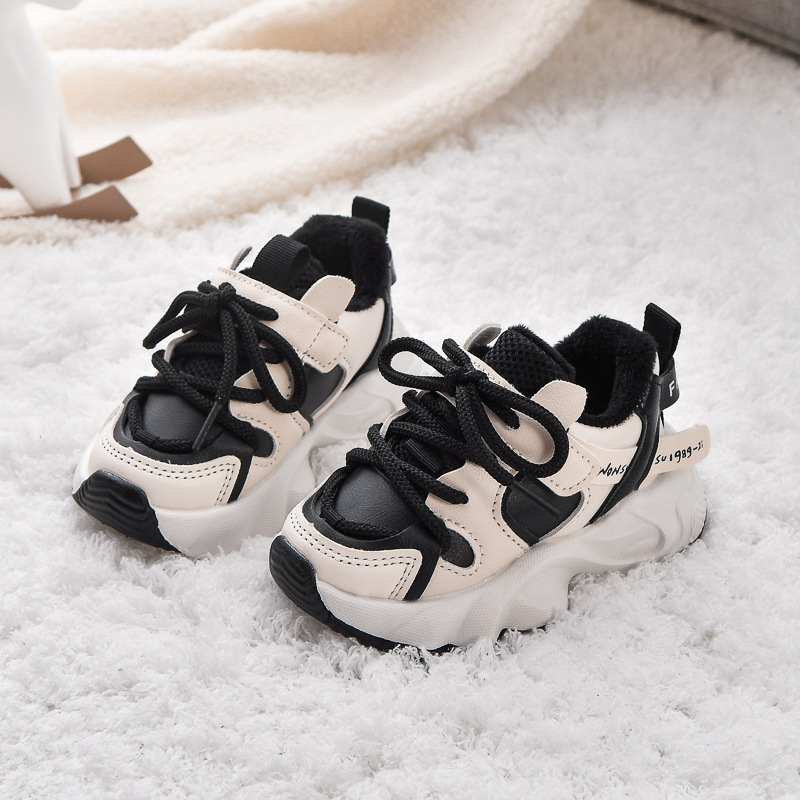 New men's and girls' wool lined sports shoes, cotton shoes, warm, waterproof, anti slip running shoes, designer parent-child shoes