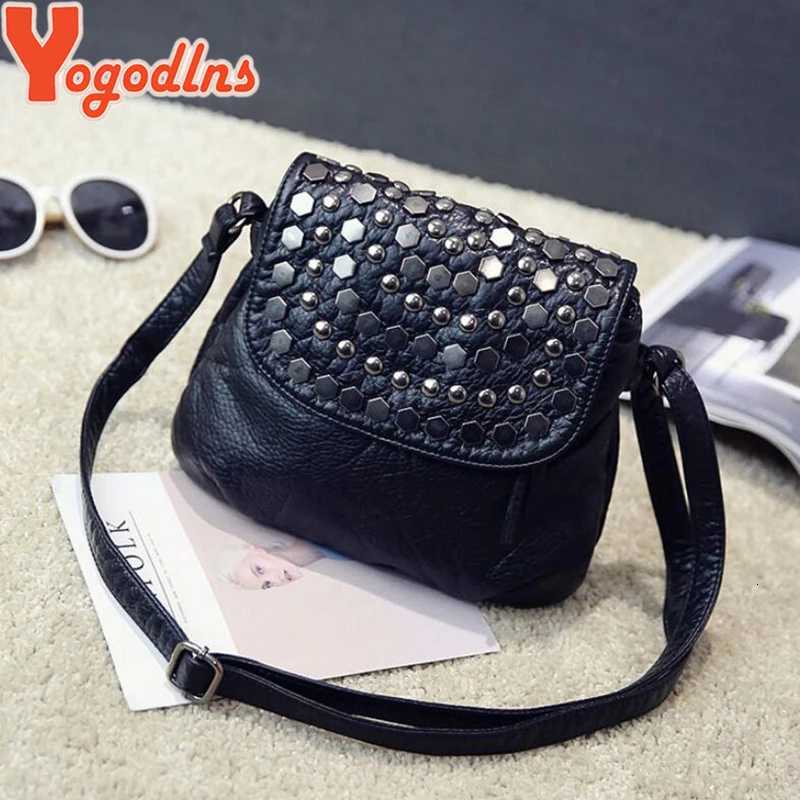 Yogodlns Fashion Black Enveljavascope Women Clutch Rivet Girls Leather Party Purse Small Shoulder Handbag Evening Messenger Bags Z251018