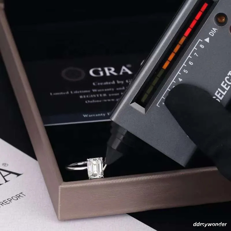 10K Vvs2 - D White Gold Emerald Cut Moissanite Engagement Solitaire Dia Wedding For Women Bridal Ring Ddmywonder