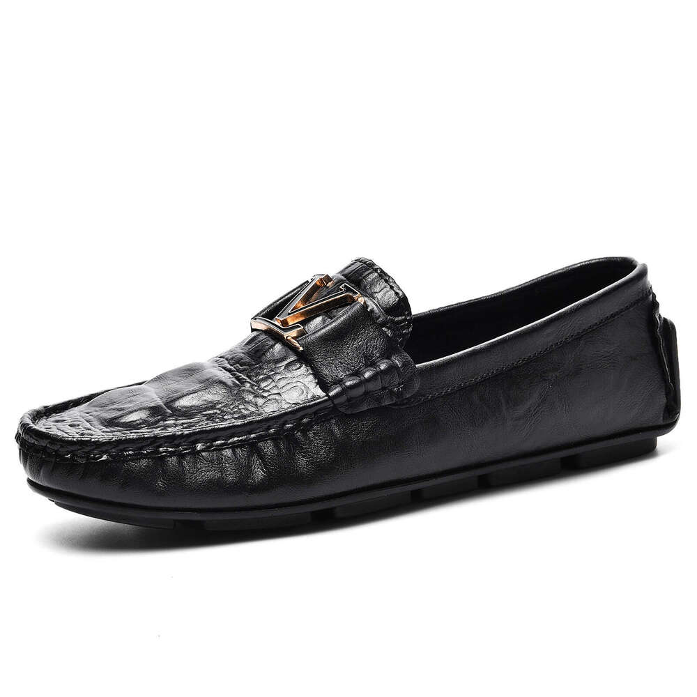 Live Crocodile Pattern schuhe Loafers Lazy luxury Driving British Casual Genuine Leather Cowhide Men's Shoes mens dress shoes