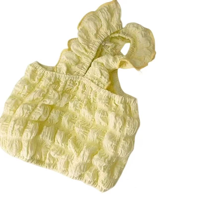 T1724 Summer Thin Dog Clothes Pomeranian Bichon Teddy Princess Dress Cat Bubble Suspender Small Dog One-Piece Dress