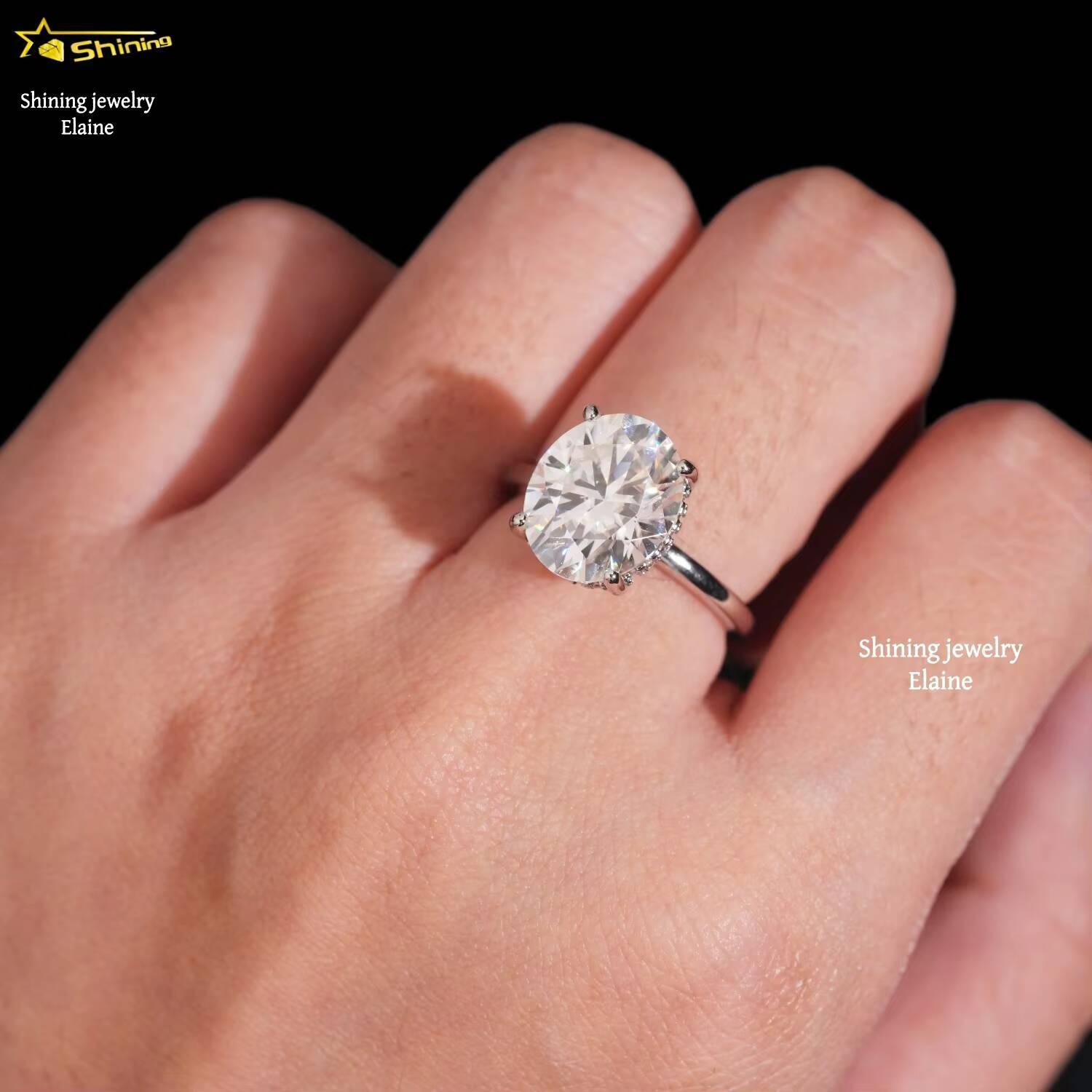 Gra Certificate Fashion Jewelry Rings Women Diamond D Color Vvs Moissanite Sterling Silver 925 Ring