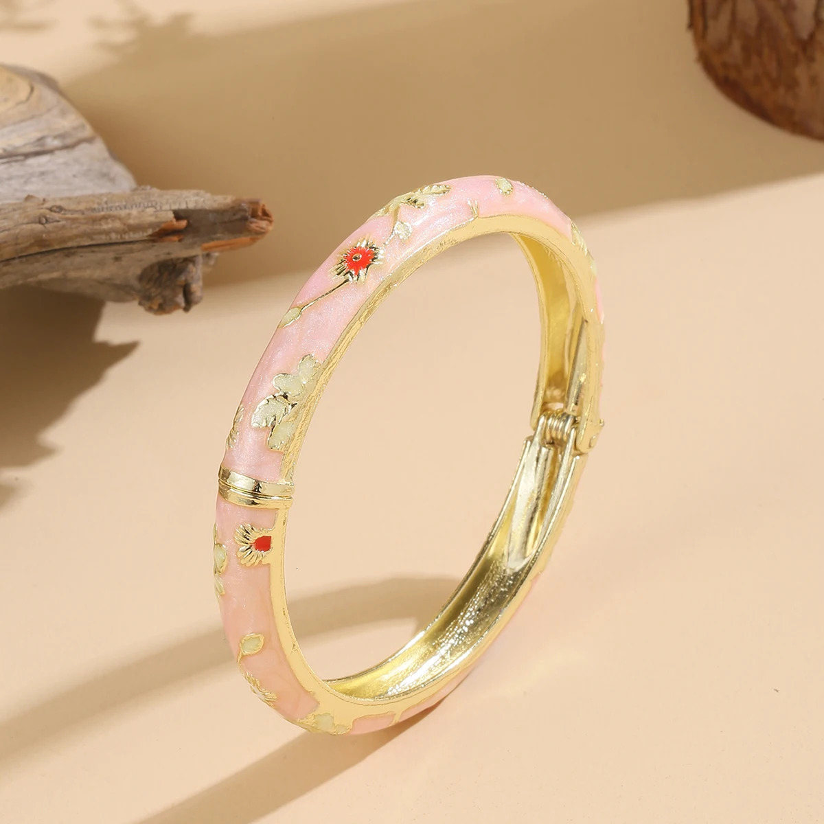 FTCY Vintage Bracelet For Women Small Flower Ethnic Style Cloisonne Bangles Womens Elegant Jewelry Gifts 251014