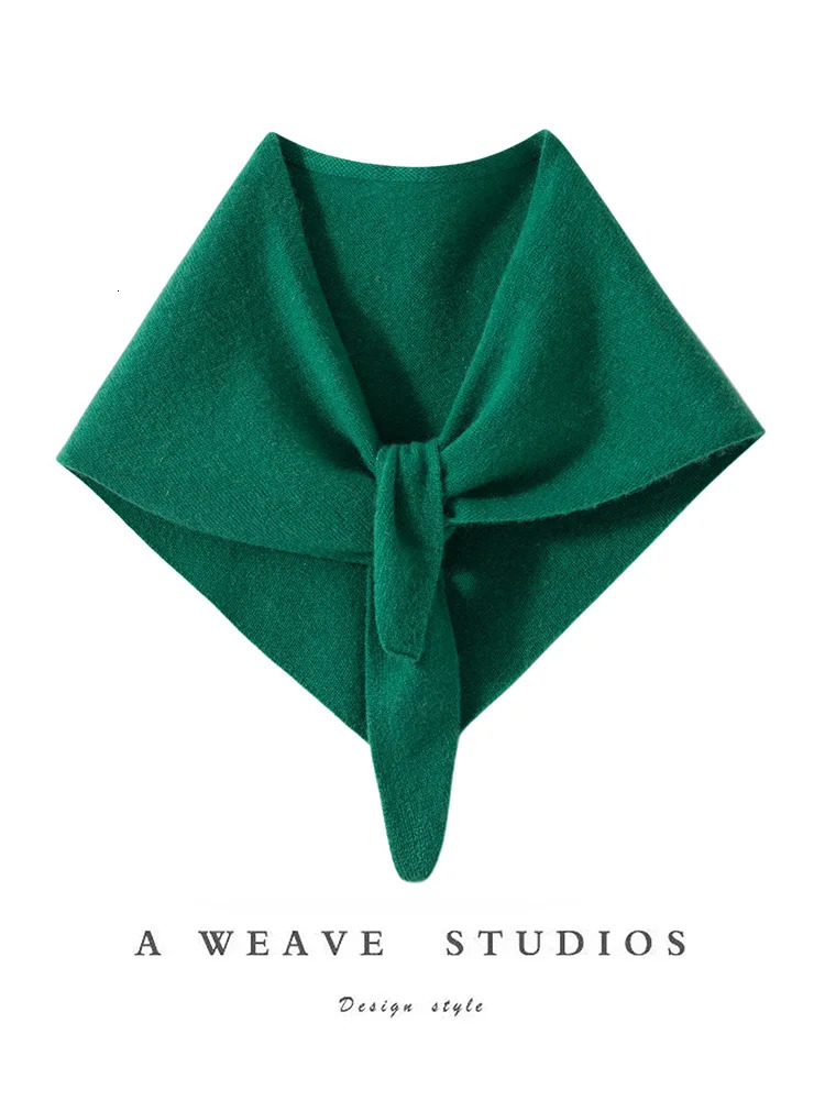 CHICUU Women 100 Cashmere Scarf Spring Autumn Triangular Scarf Cashmere Knitwear Grace Simple Style Scarf Pure Color 251016