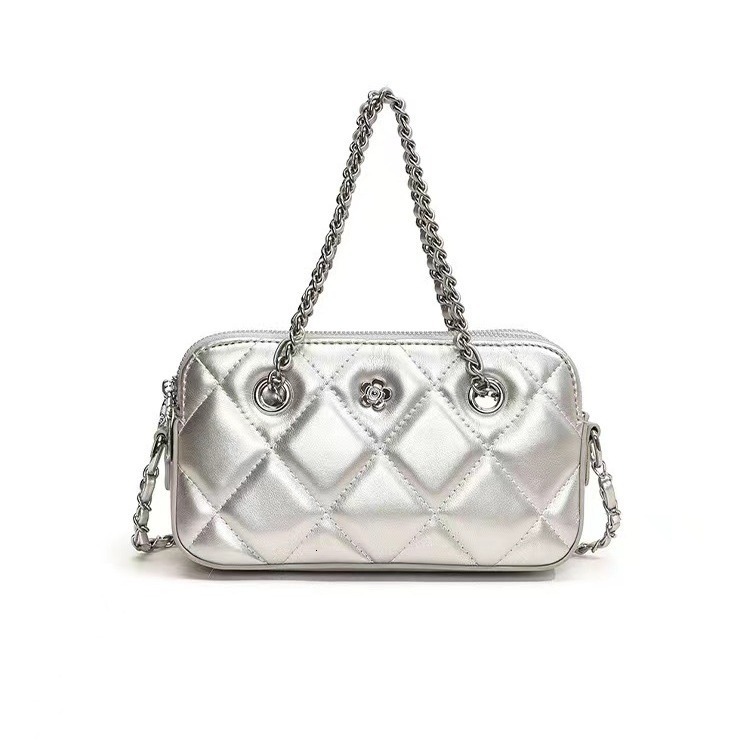Luxury Brand Designer Bag Quilted Fashion Single Shoulder Crossbody Bag For Women 2024 New Versatile Small Square Bag Internet Celebrity Chain Double 