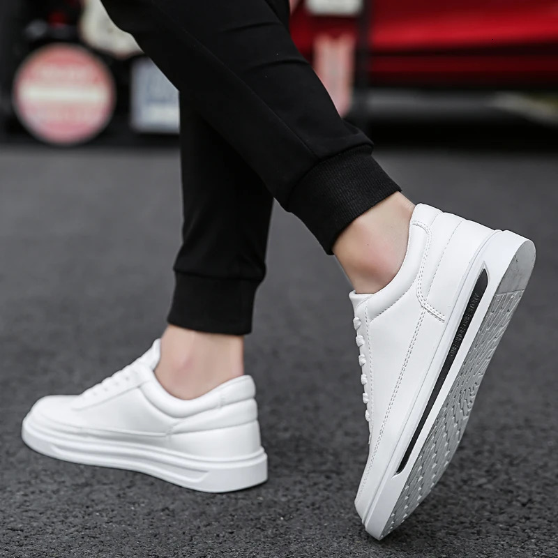 Men Shoes Leather Casual Shoes Classics Slip on for Work Bussiness Office Driving Sneaker Ventilate Versatile Little White 251013