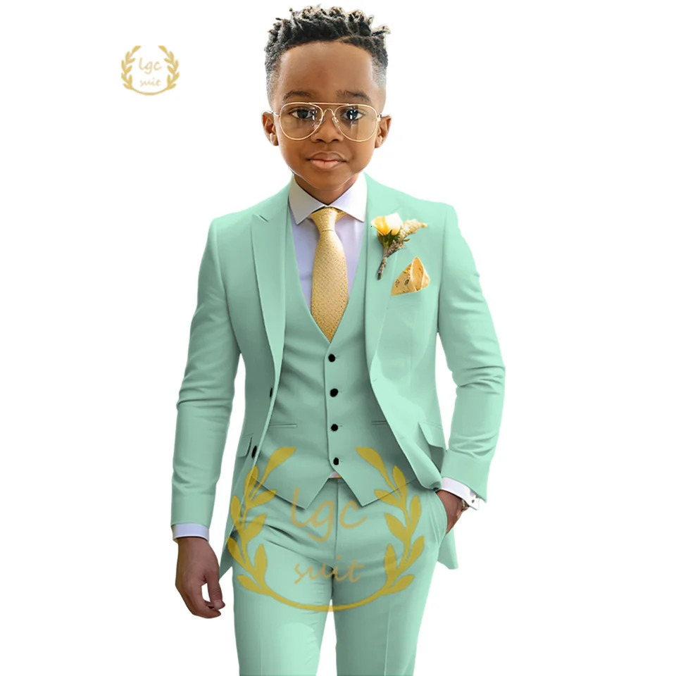 Boys ivory wedding suit dress tuxedo 3piece suit suitable for 216 year old boys customized dinner ceremony tuxedo suit 251017