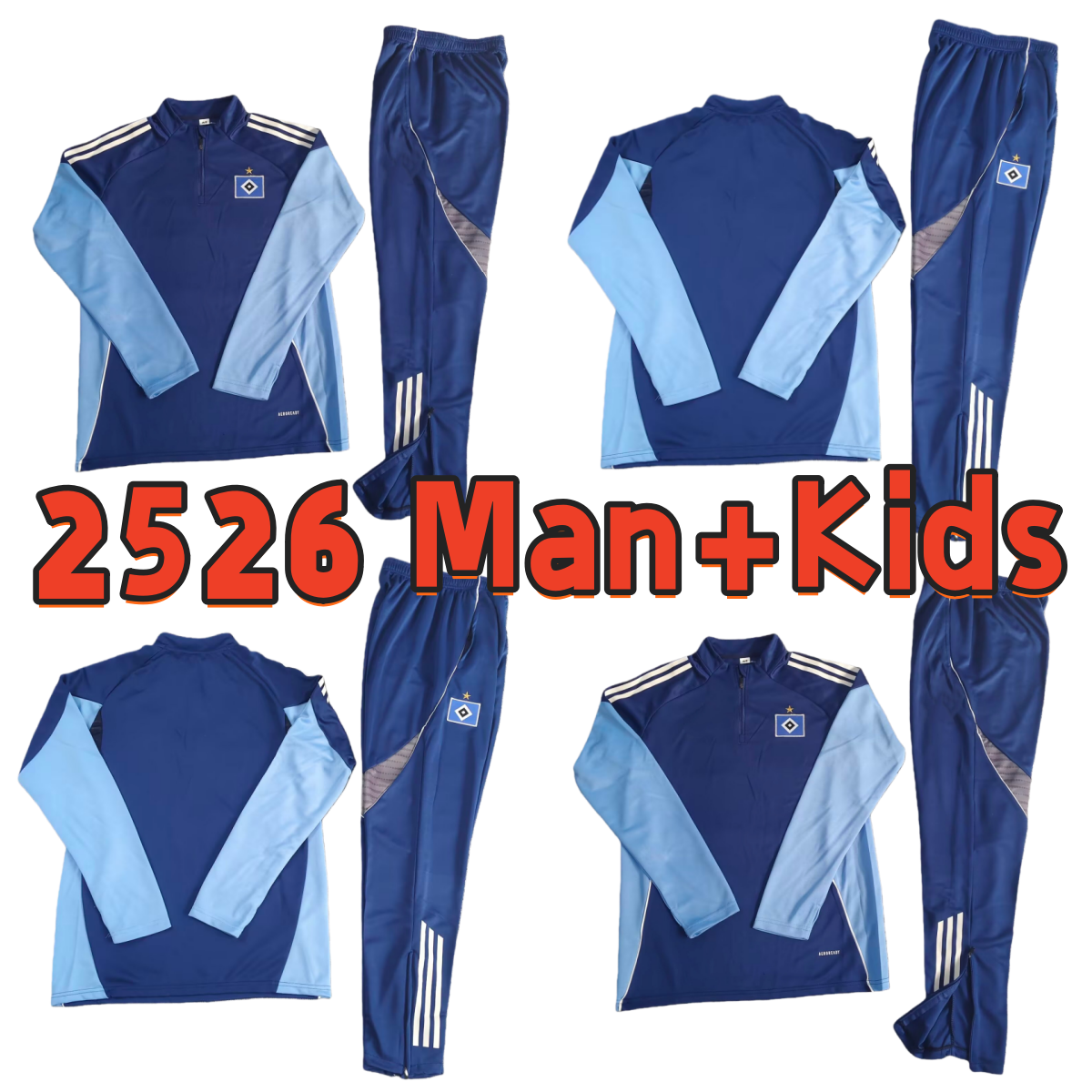 2025 Hamburger SV Football tracksuit VAGNOMAN ONANA soccer Jersey GLATZEL LEIBOLD REIS DUDZIAK KITTEL 25 26 Half zipper Hamburger football training suit man set