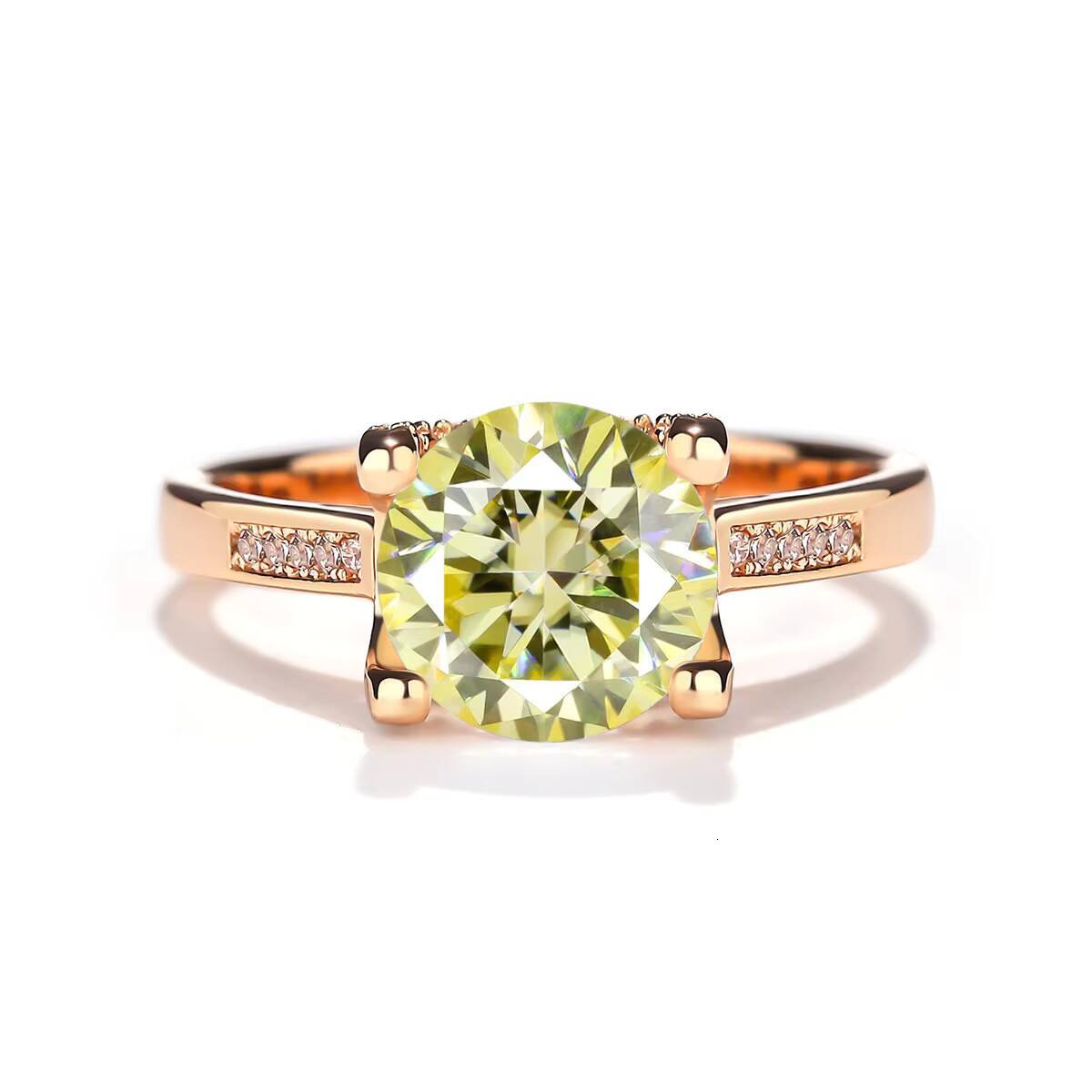 Custom Luxury Wedding Diamond Ring 925 Sterling Sliver 2ct Round Cut Vvs d Color Moissanite Diamond Engagement Ring for Women