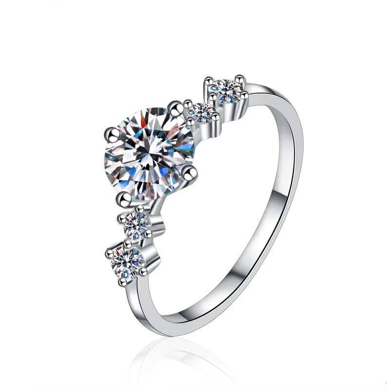 Fine Jewelry Fashion New Hot Premium 925 Sterling Silver Ladies 1CT Diamond Moissanite Ring of Wedding Engagement