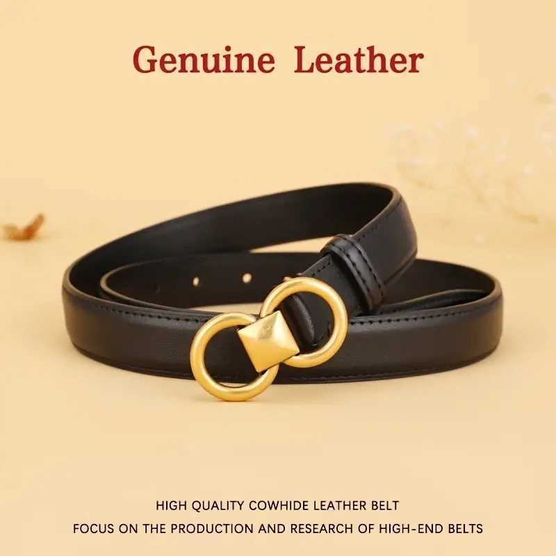 Genuine Cowhide Leather Belt for women New Versatile Decorative Suit Belt Fashionable Black Trendy Jeans Belts women W251018