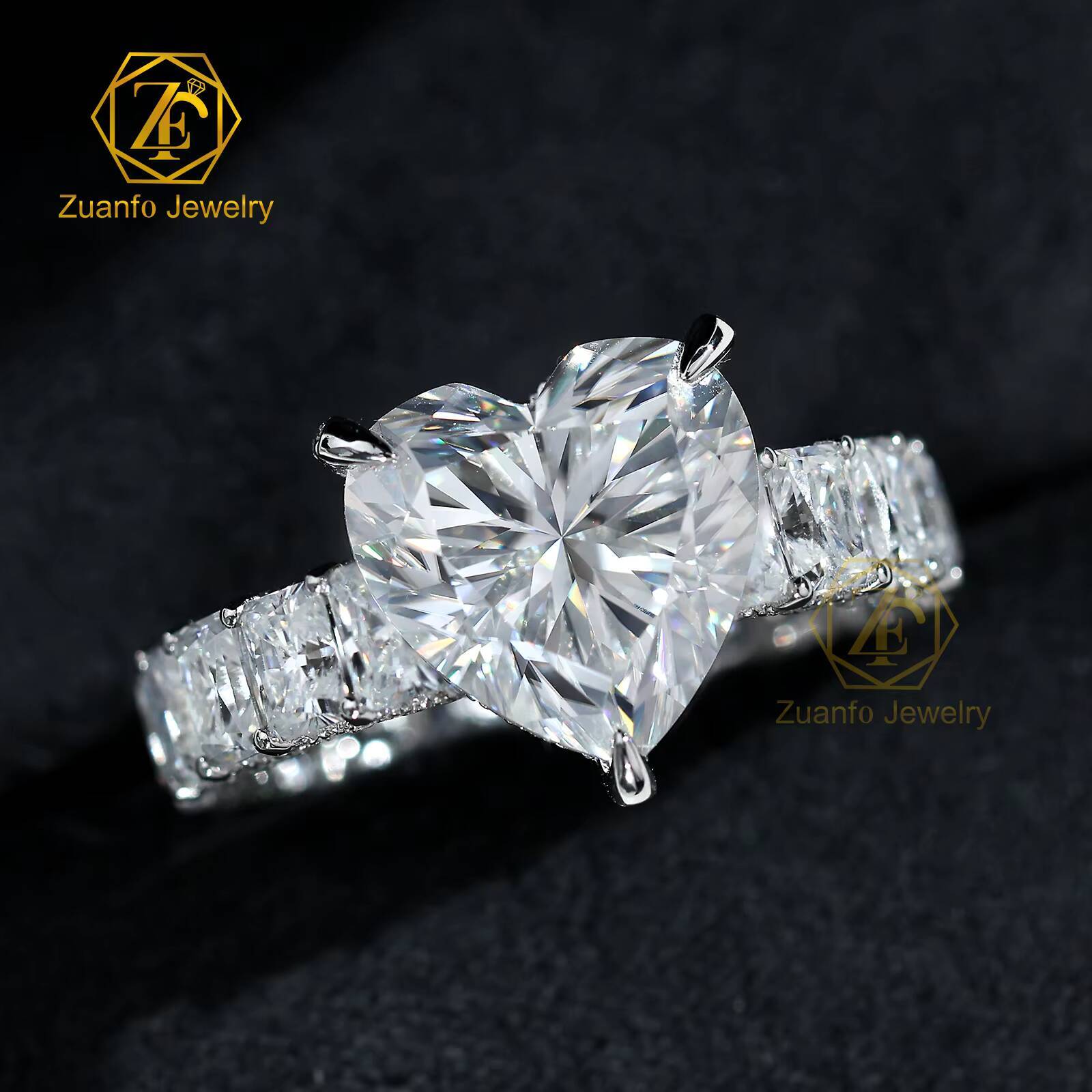 10k 14k 18k Gold Ring 1CT5CT Heart Shape Synthetic Moissanite Solitary Wedding Engagement Ring for Women GRA Certificate