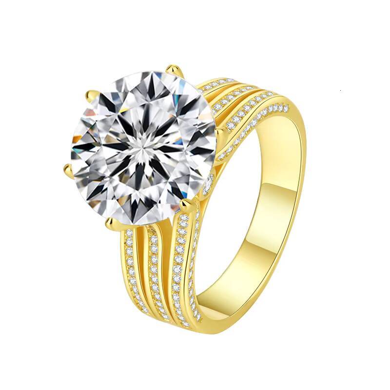 925 Silver Moissanite Ring Excellent Cut D Color 10 Carats Passes Diamond Test Engagement Ring for Gift Women Fine Jewelry