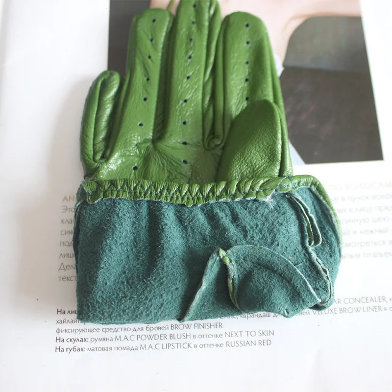 Womens Sheepskin Gloves Thin Unlined Rivet Style Colored Driving Leather Gloves 251015