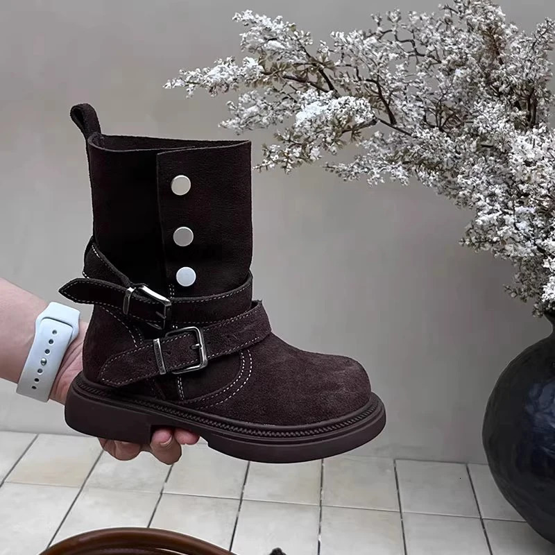 Latest Fashion Highquality Autumn and Winter Casual Versatile Motorcycle Girlss Short Boots Kids Boots 251017
