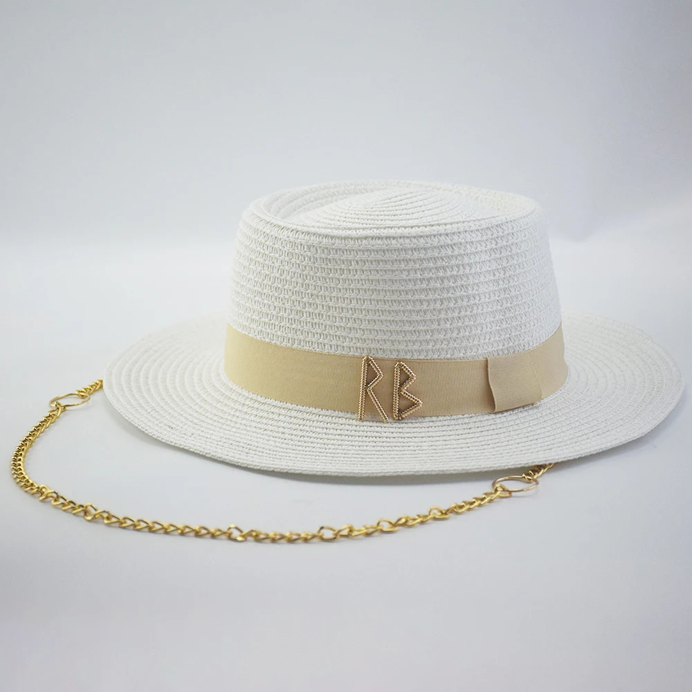 RUSLAN BAGINSKIY Summer Straw Hats for Women Ribbon Decoration Elegant Ladies Party Dress Hats Travel Beach Sun Hat Chapeau INS 251016