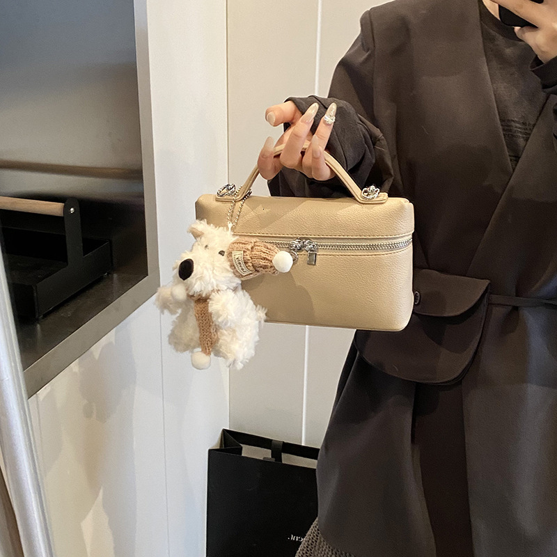 Luxury Brand Designer Bag 2025 Autumn Dopamine Fresh Korean Style Handheld Small Bag Fashionable Simple Lychee Pattern Crossbody Women's Bag