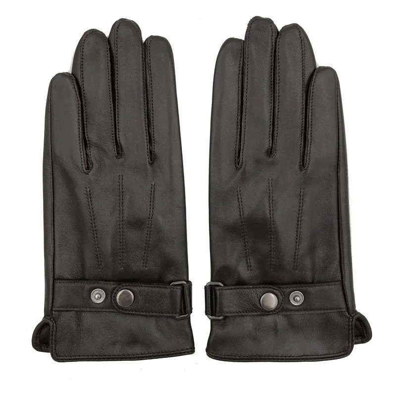YY8597 SpringWinter Real Leather Short Gloves For Men Male ThinThick BlackBrown Touched Screen Gant Gym Luvas Driving Mittens 251015