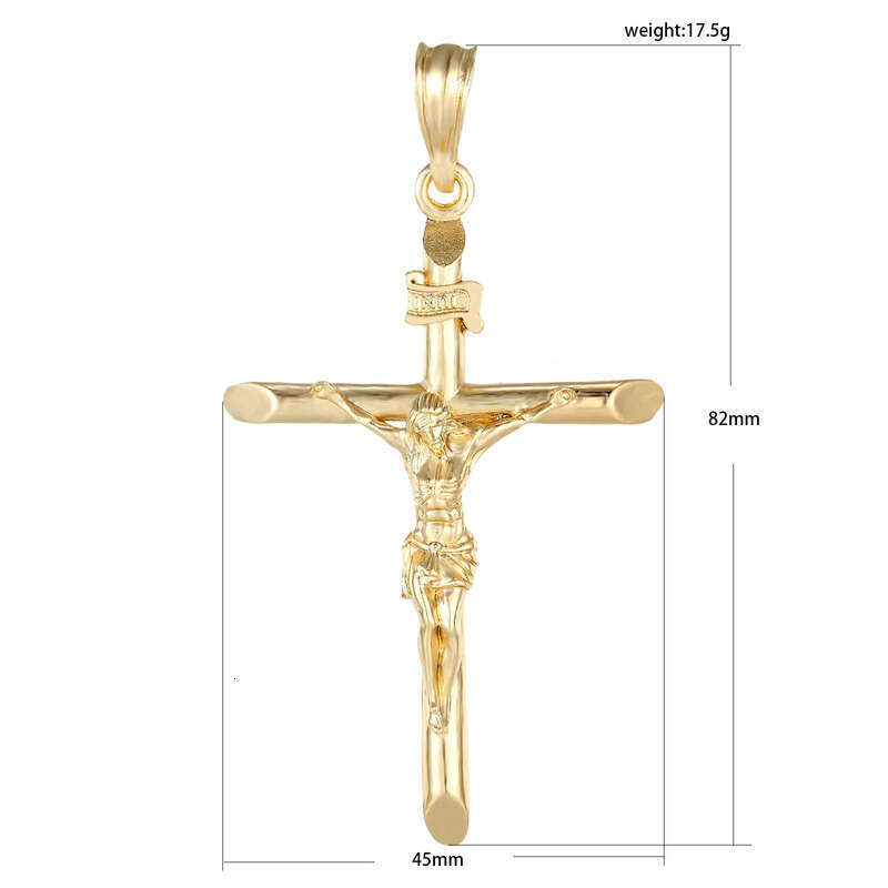 fashion Jewelry Necklace Christian Pendant, 14k Gold Plated Cross Pendant