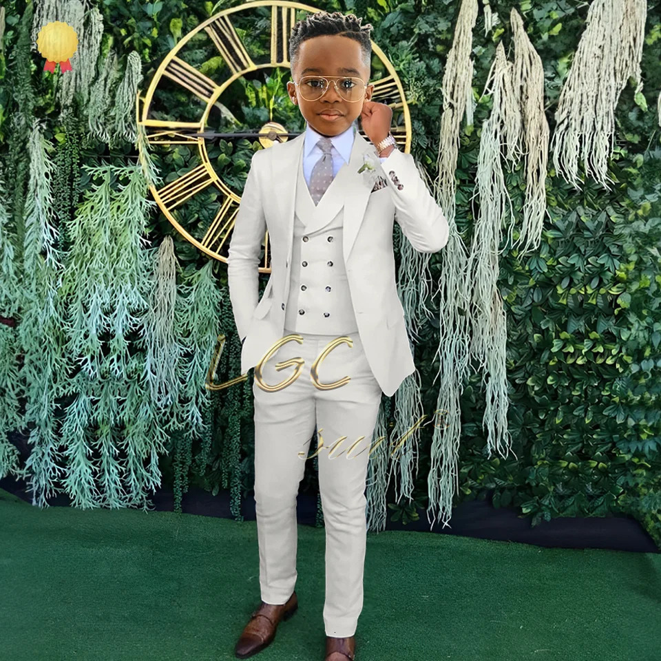 Boys classic formal suit 3 piece suit jacket vest trousers 316 years old childrens wedding banquet custom dress 251017