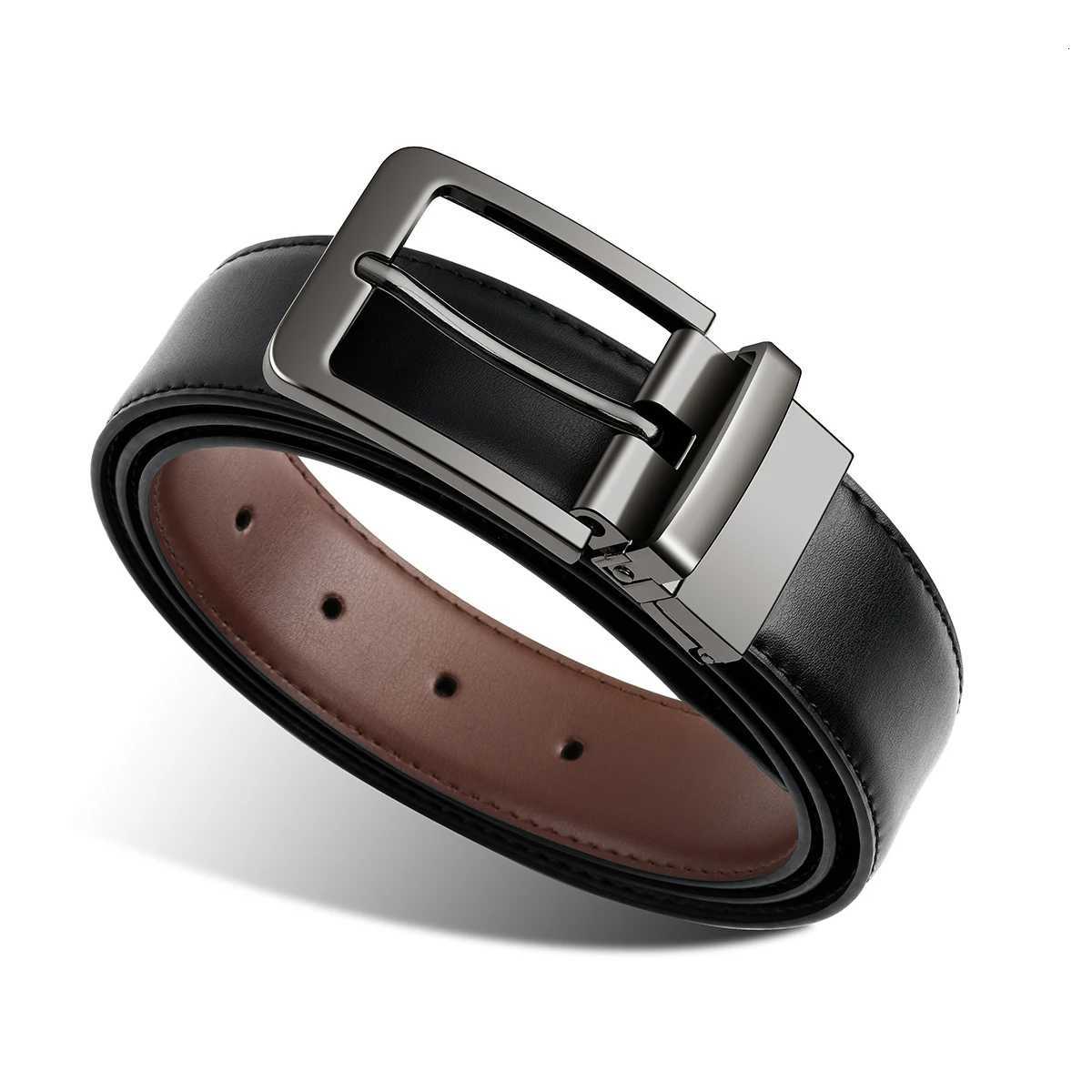 Belt mens leather needle buckle doublesided cowhide belt mens young peoples business jeans belt trendy youth W251018