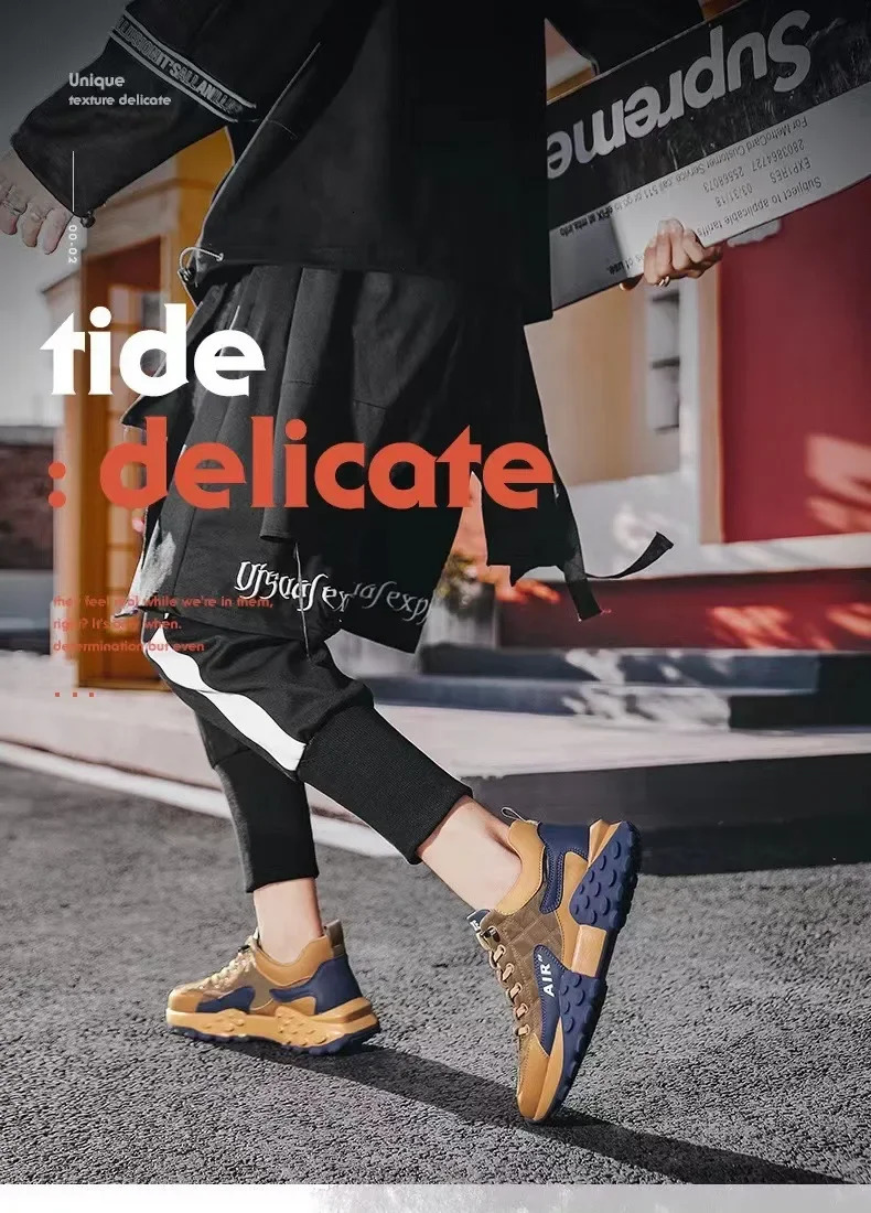 Mens Comfortable Running Shoes Dad Sneakers Thick Sole Breathable Low Cut Spring Autumn Season Sporty Casual Shoes 251013